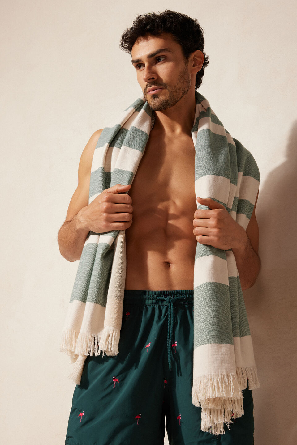 toalha de praia jacquard - verde