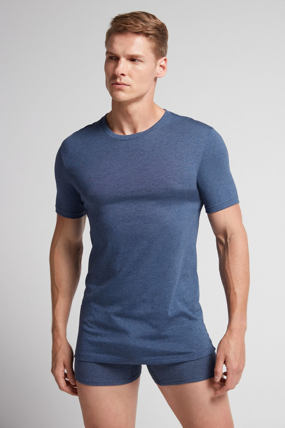 camiseta em algodão supima - azul