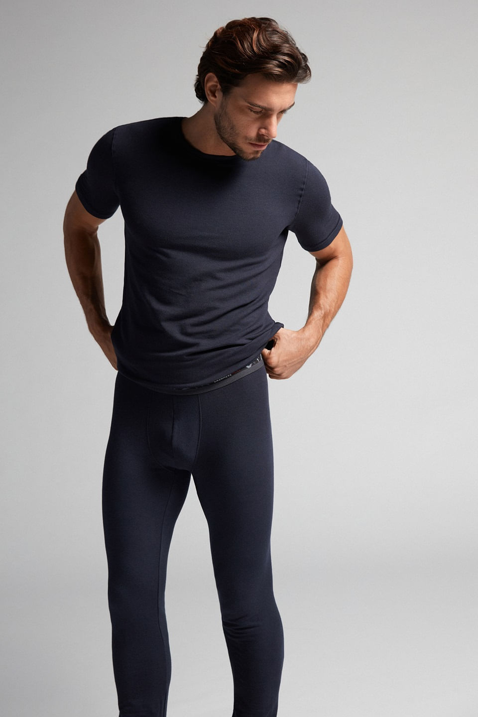 calça térmica em modal cashmere - azul
