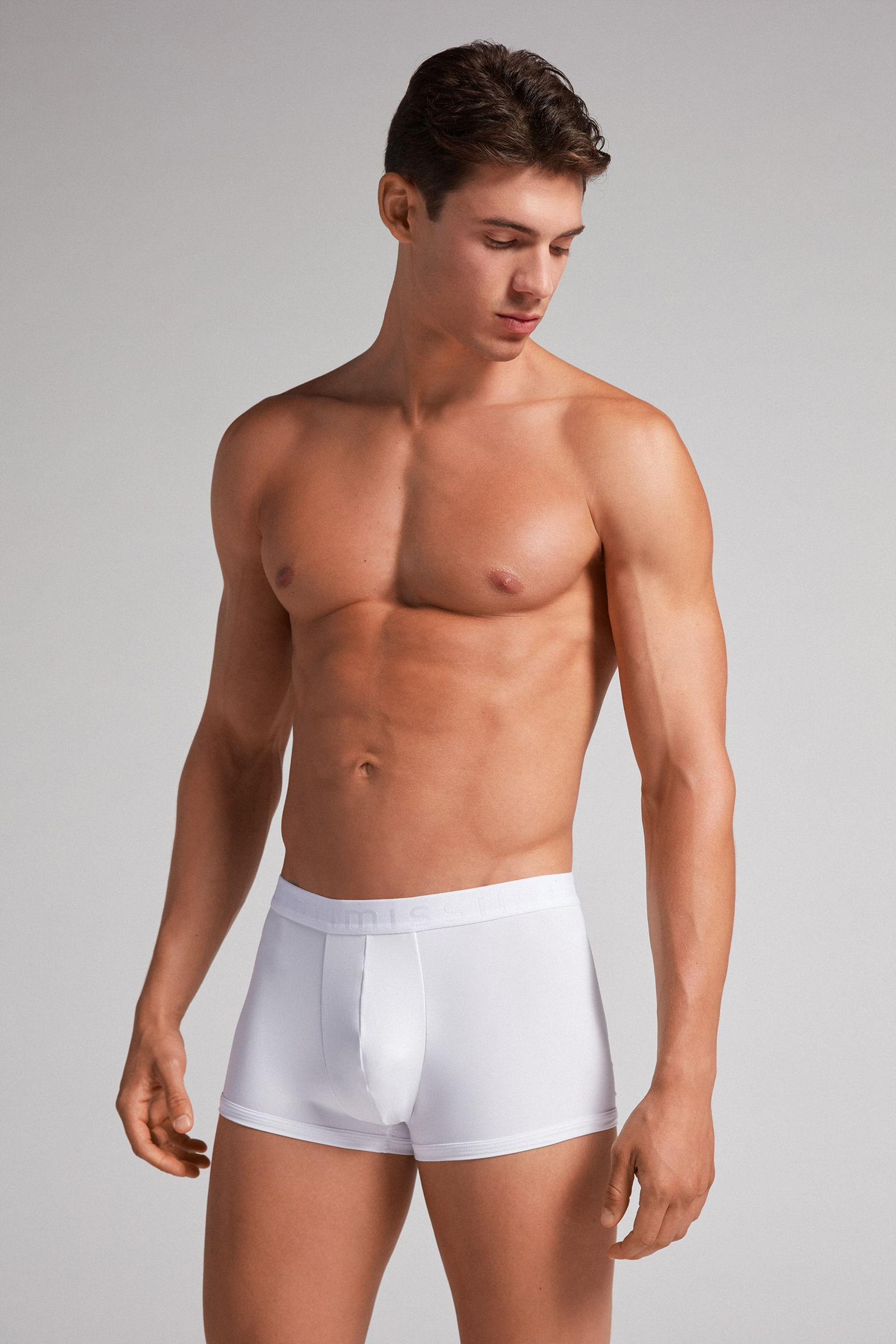 cueca boxer em microfibra - branco