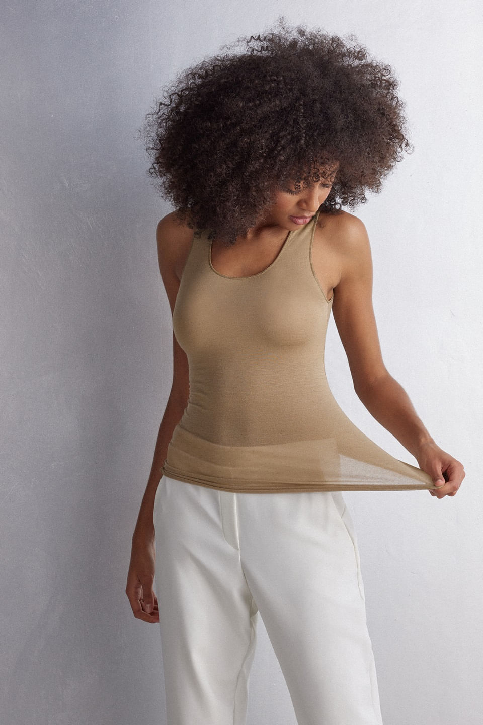 regata em modal e cashmere ultralight - bege