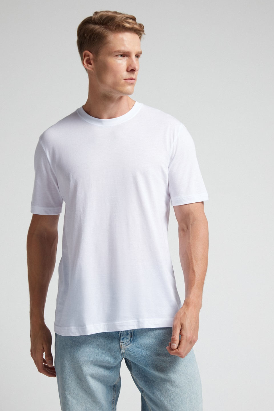 camiseta fit em algodão supima extrafino - branco