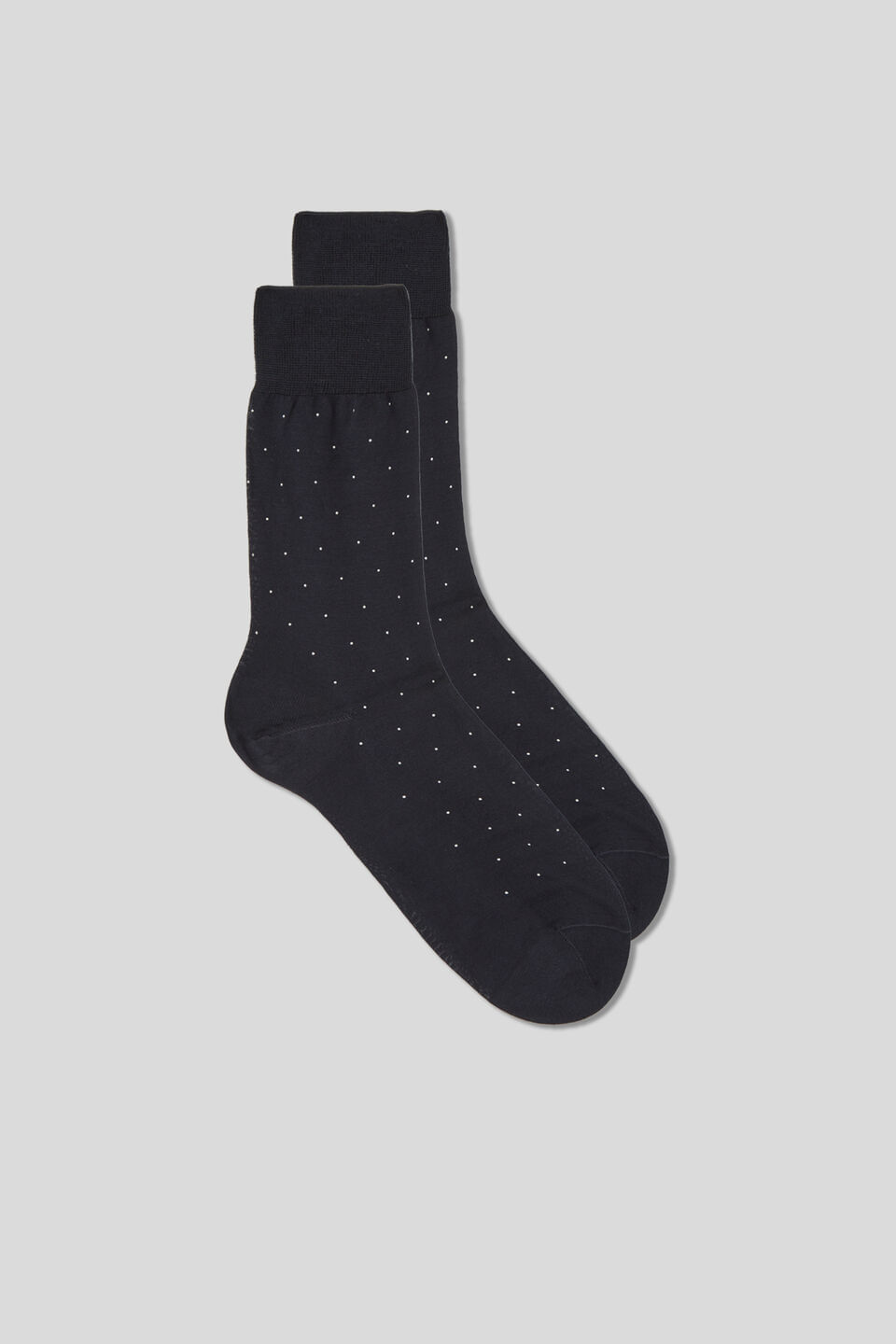 meias curtas em fio-de-escócia com estampa - azul