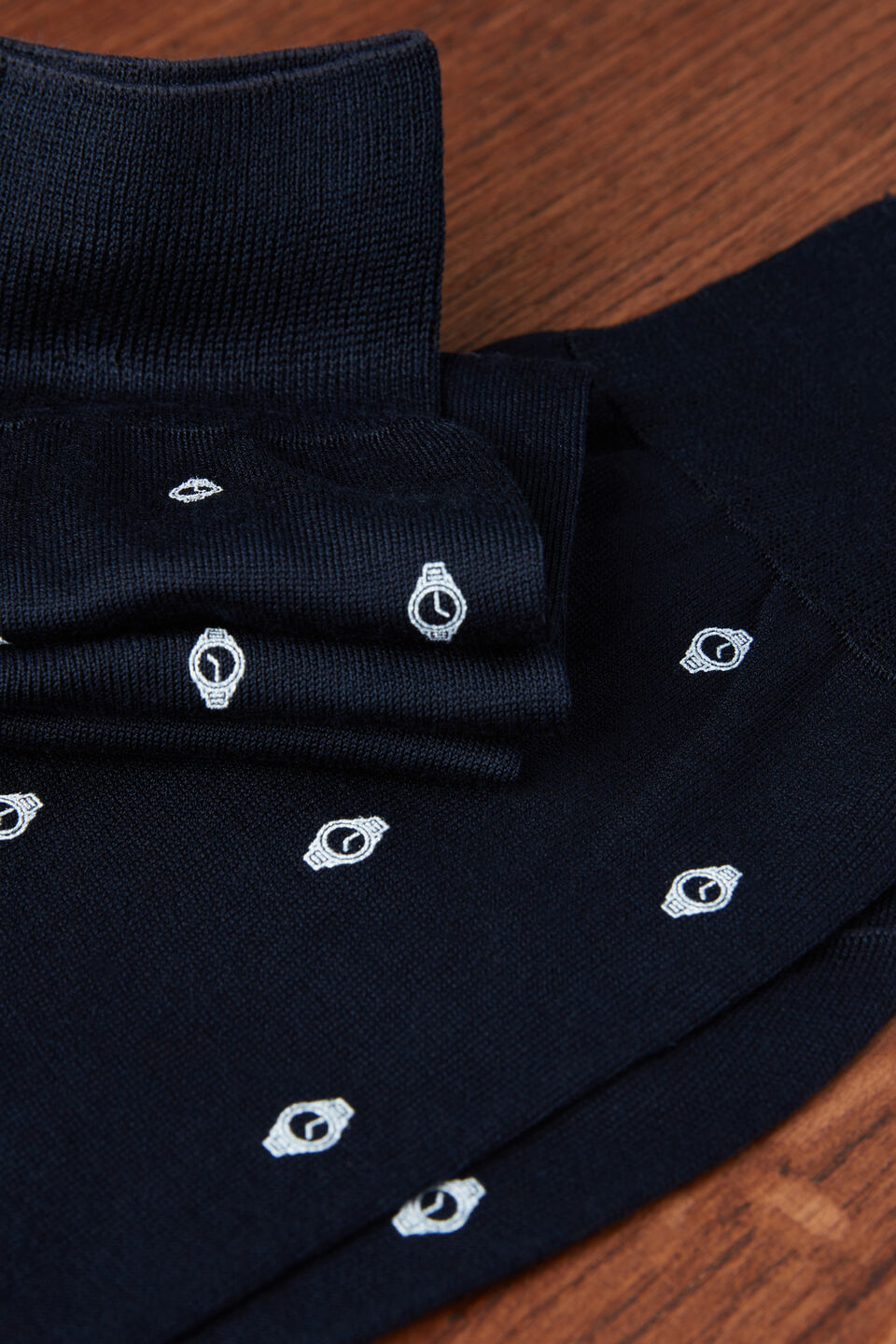 meias curtas em fio-de-escócia com estampa - azul