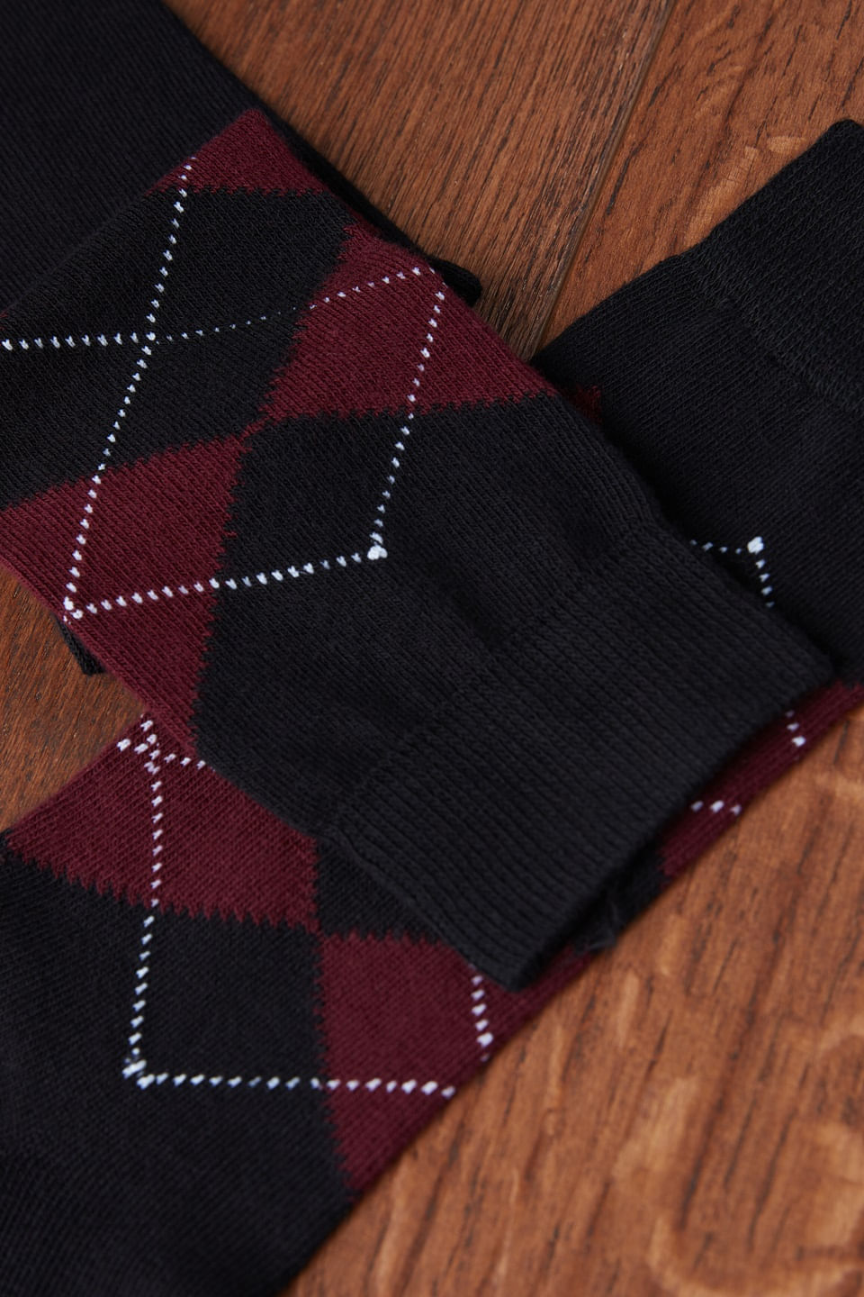 meias curtas em algodão com estampa - preto