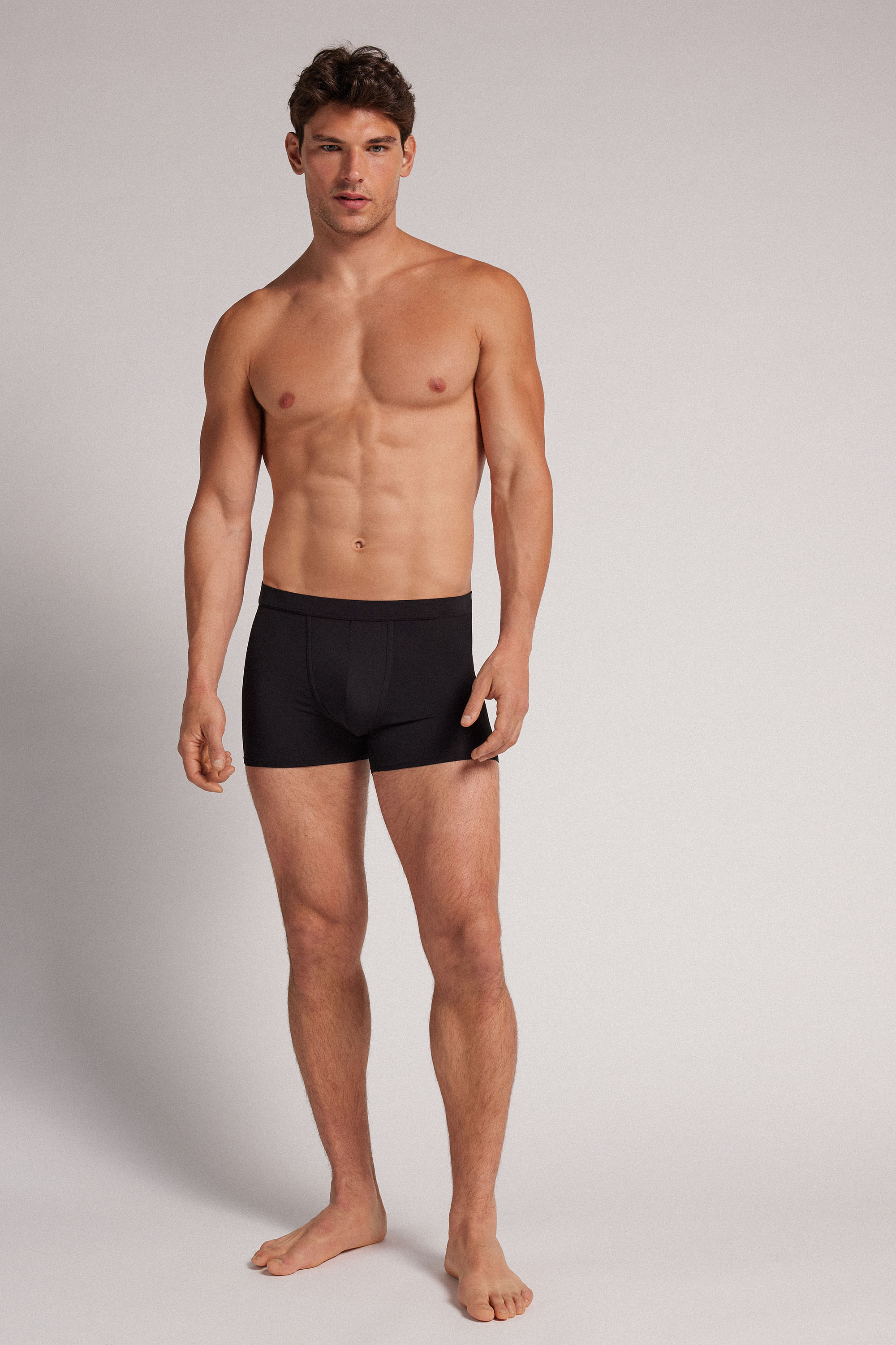 cueca boxer em microfibra - preto