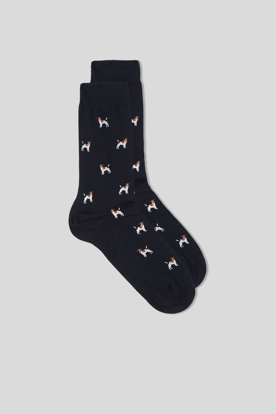 meias curtas em algodão com estampa - azul