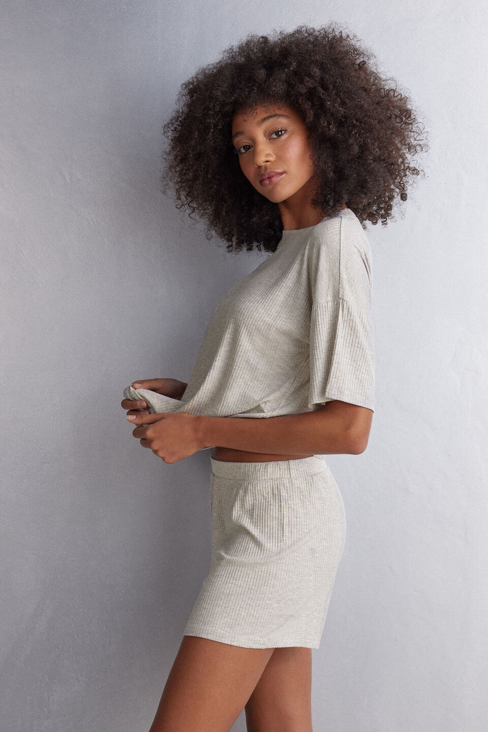 shorts em modal chic comfort - bege