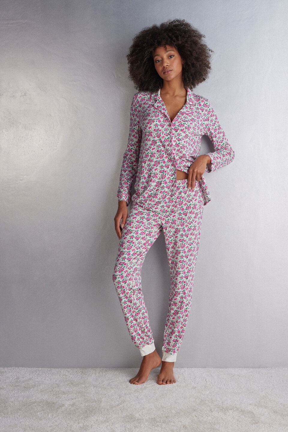 calça jogger em modal life is a flower - rosa