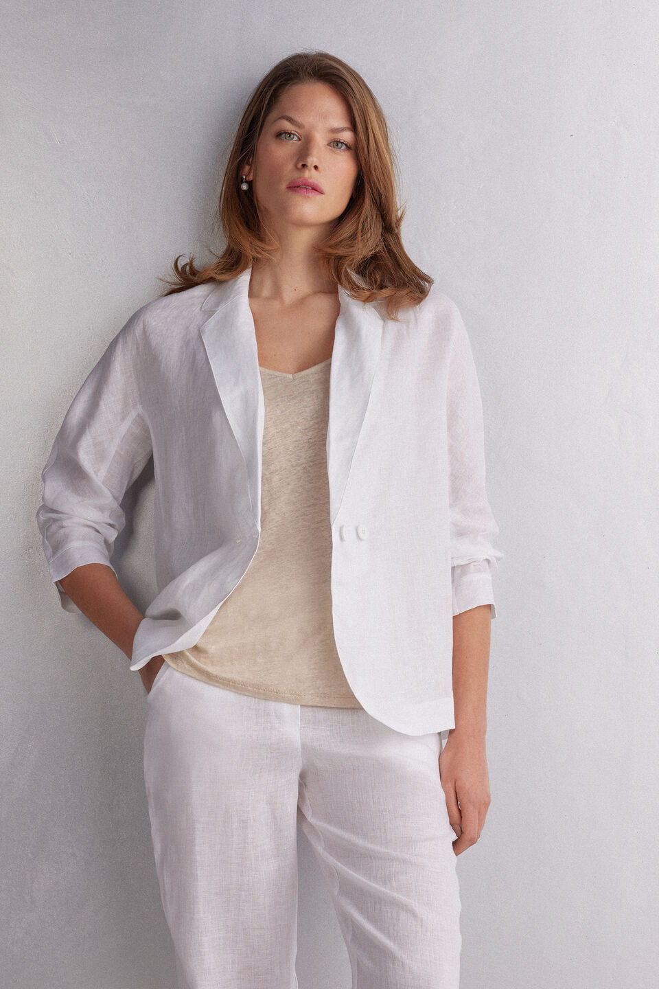 blazer em linho - branco