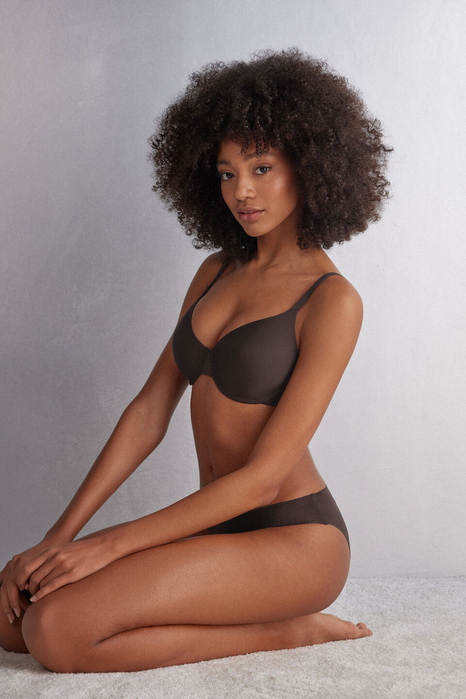 sutiã balconette francesca em microfibra ultralight - marrom