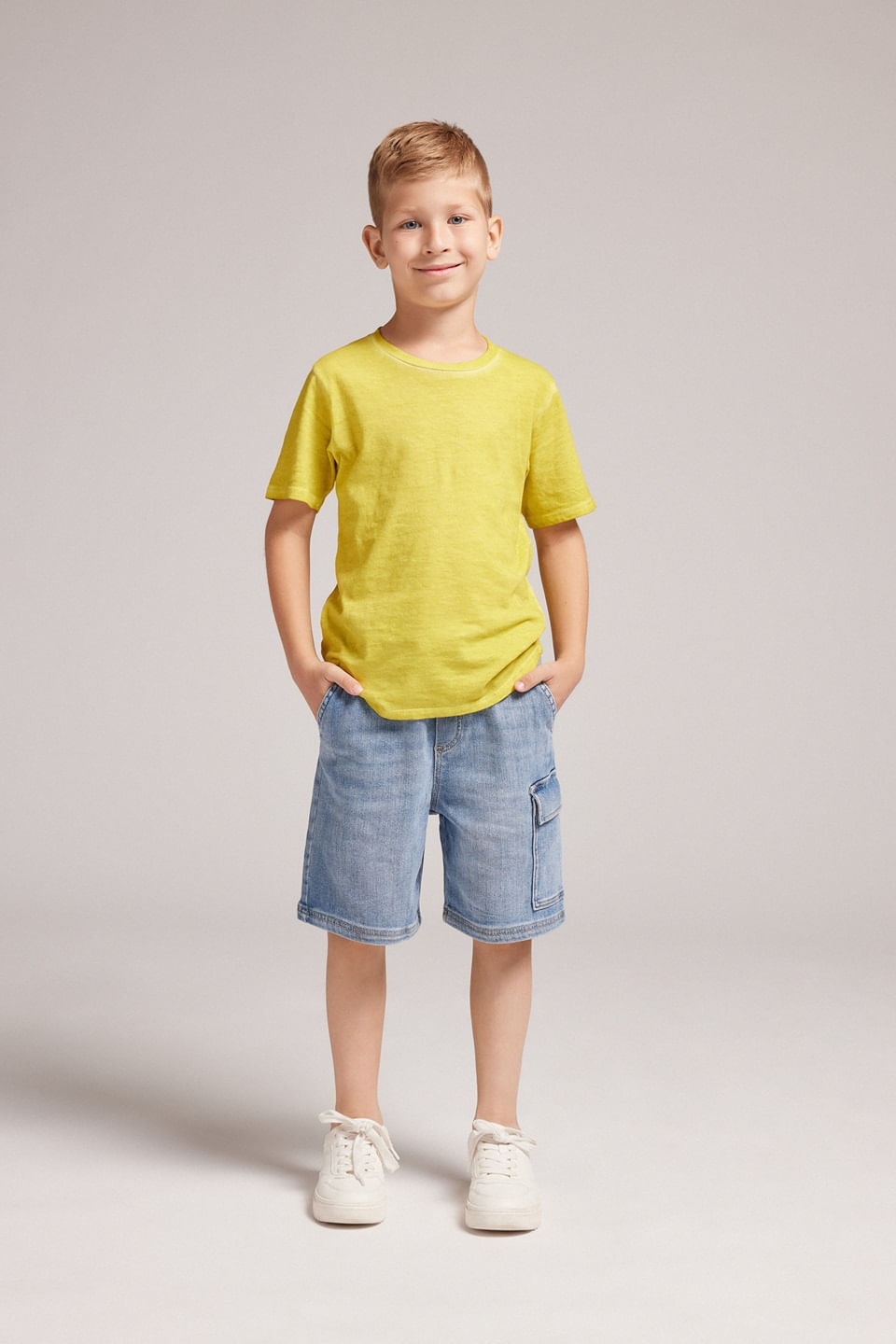 camiseta washed collection infantl - amarelo
