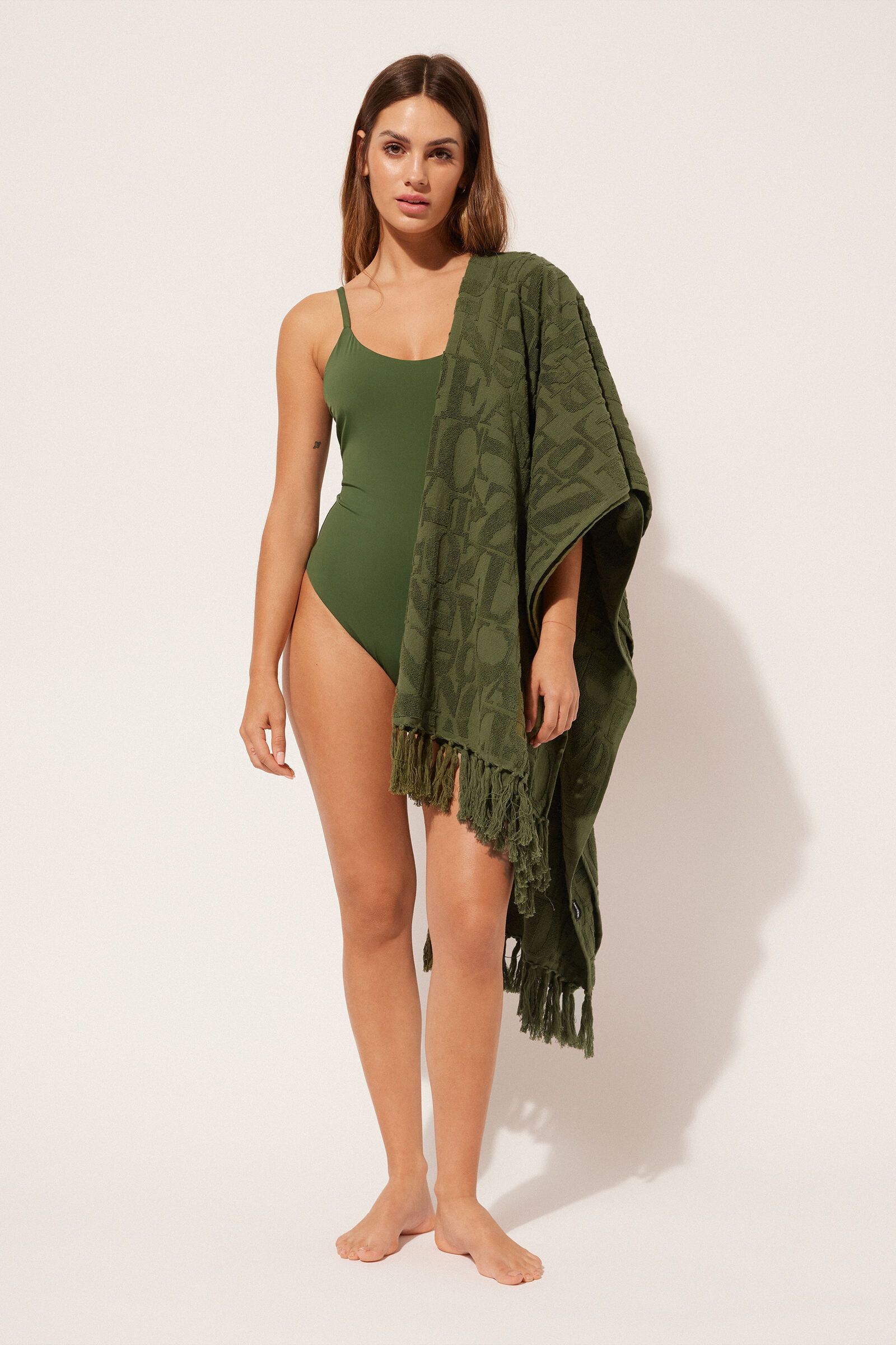 toalha de praia com logo - verde