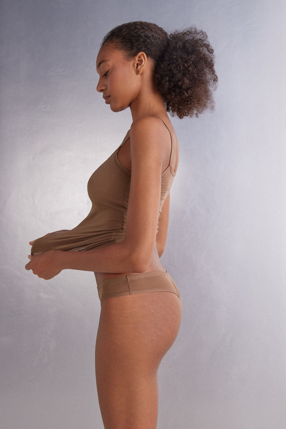 calcinha brasileira em algodão supima ultraleve - bege