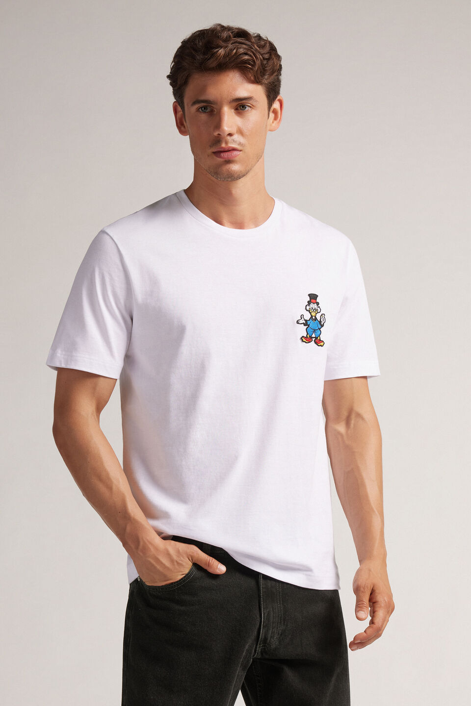 camiseta em algodão tio patinhas - branco