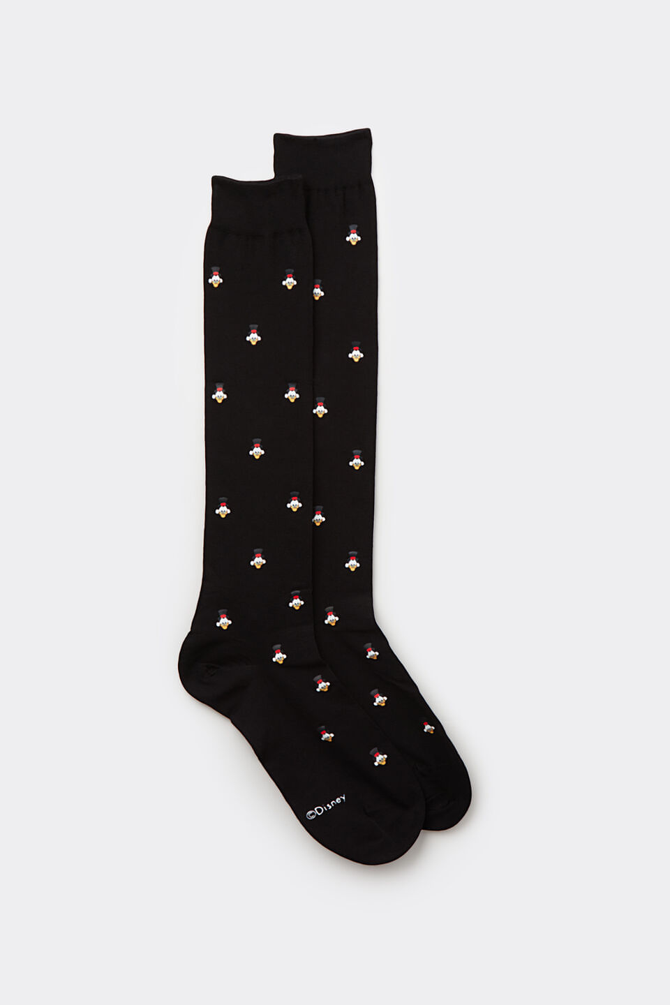 meias altas tio patinhas em algodão - preto