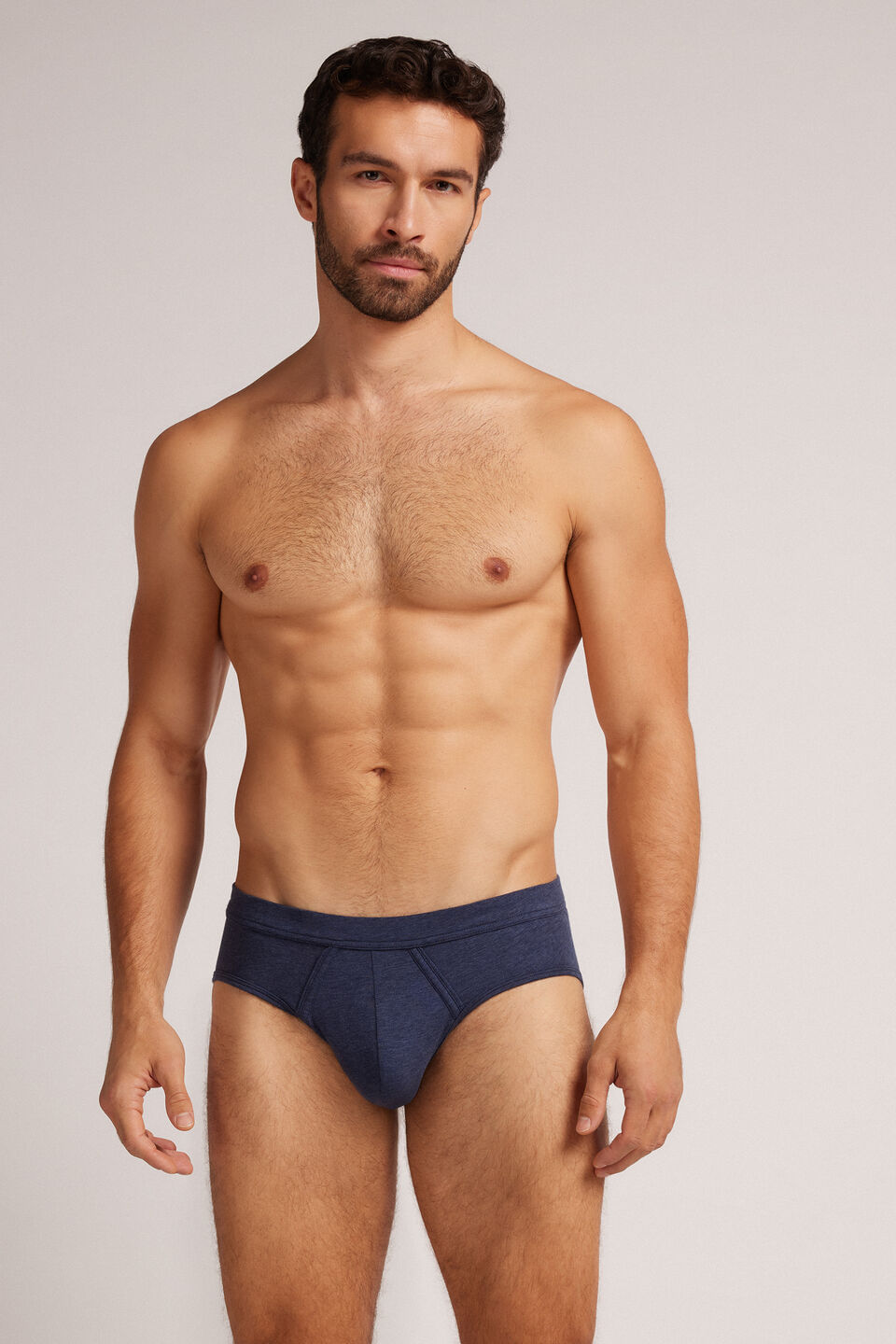 cueca slip em algodão supima natural fresh - azul