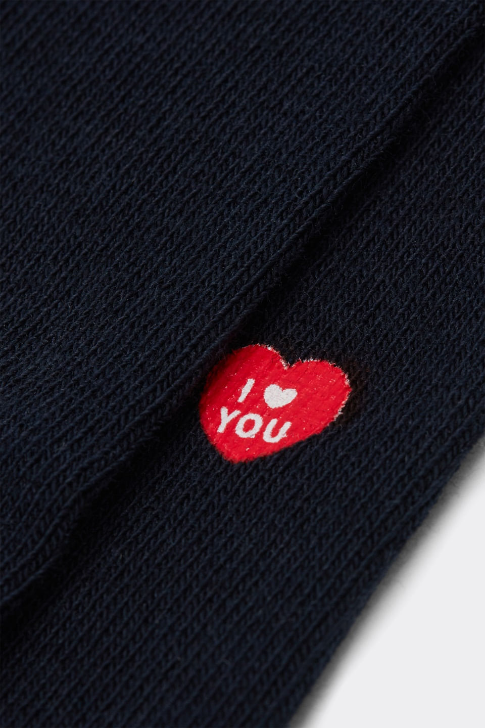 meias altas em algodão com estampa de corações - azul