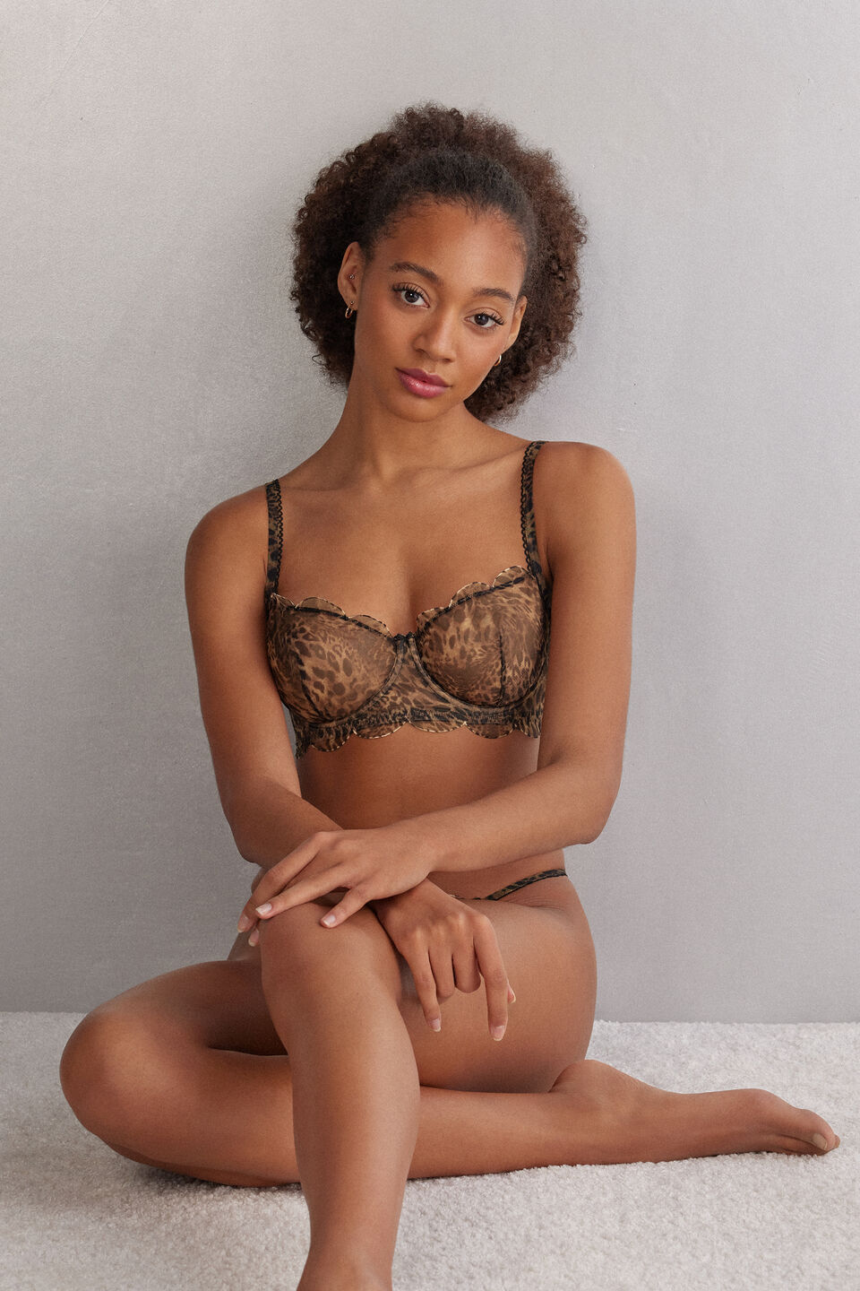 sutiã balconette sofia animal print always glamorous - marrom