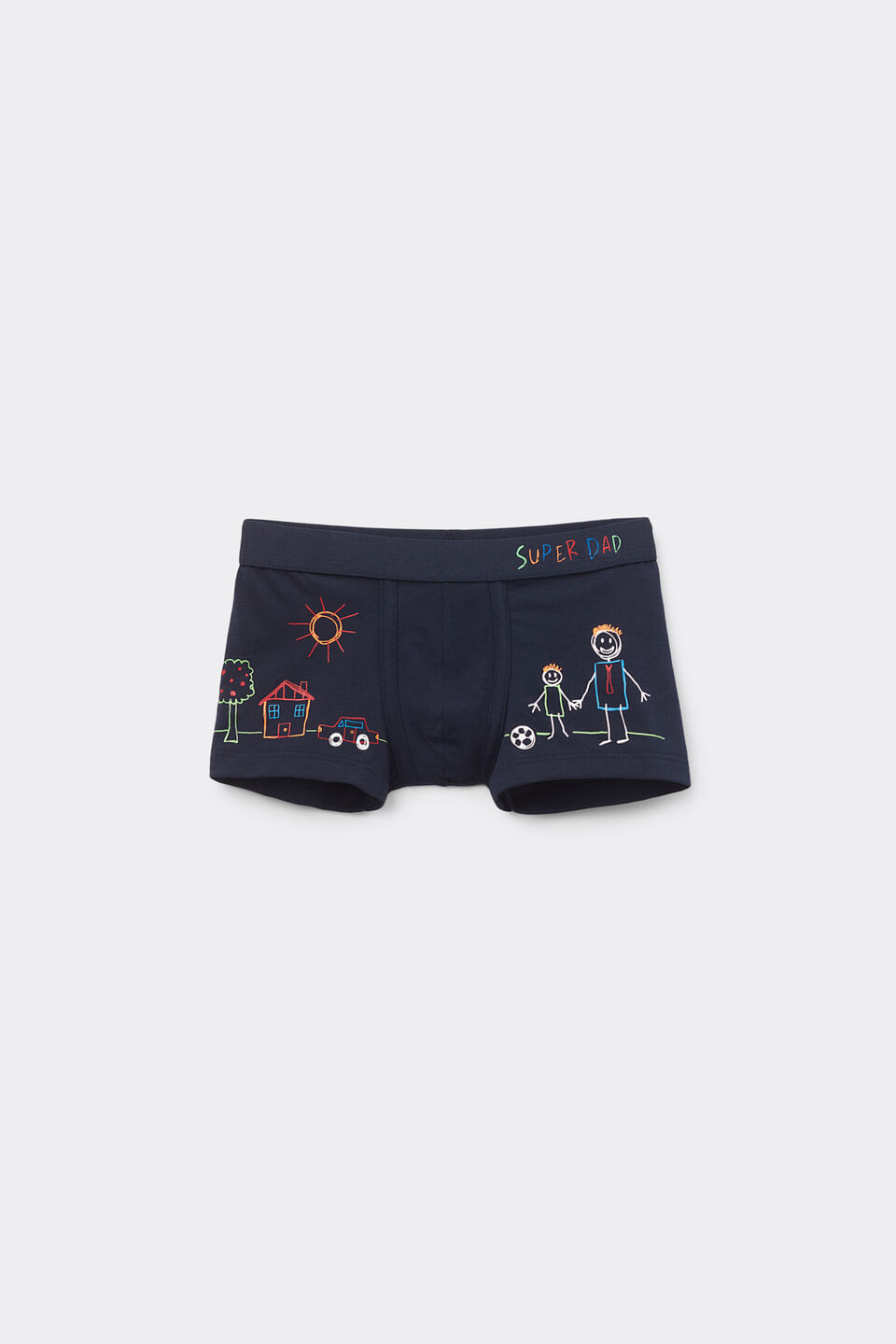cueca boxer super dad em algodão supima infantil - azul