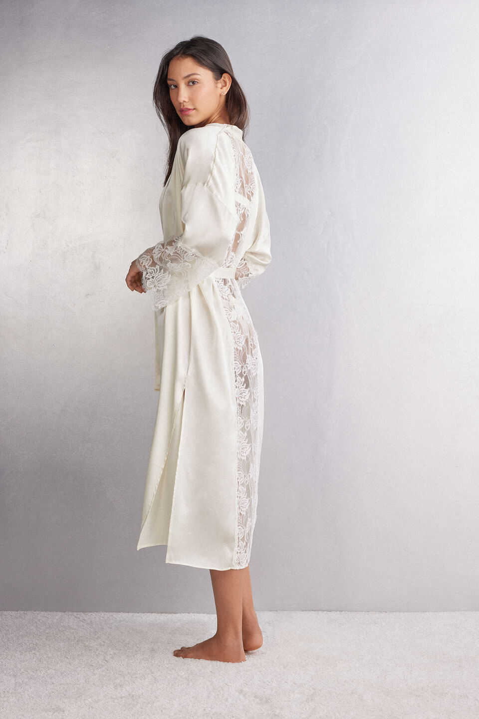 robe longo em seda the simplest pleasures - marfim