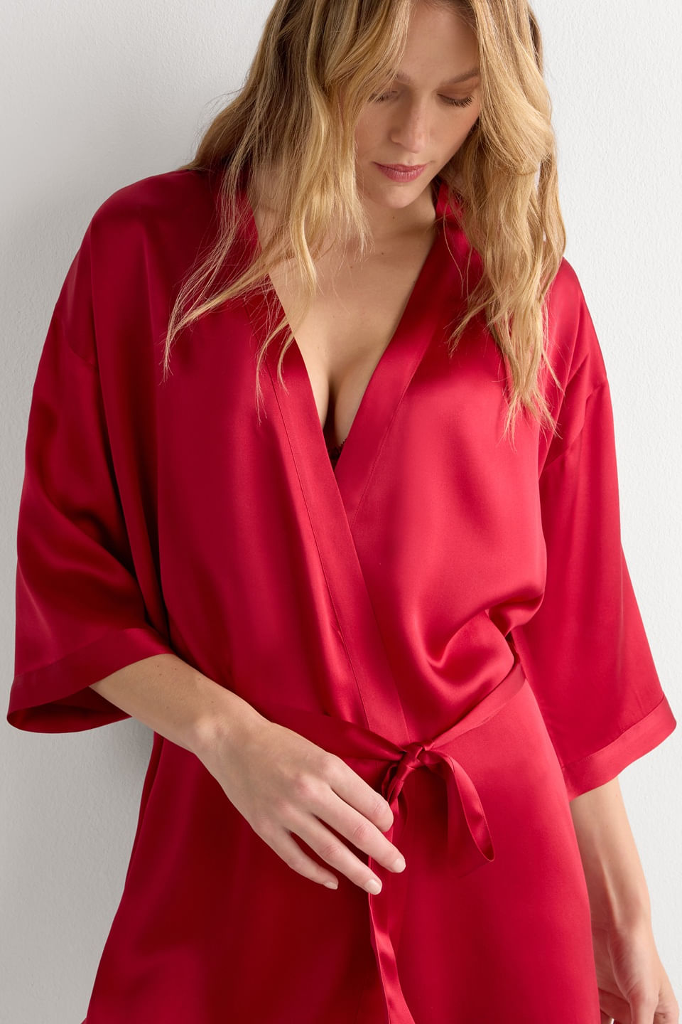 robe em seda - vermelho