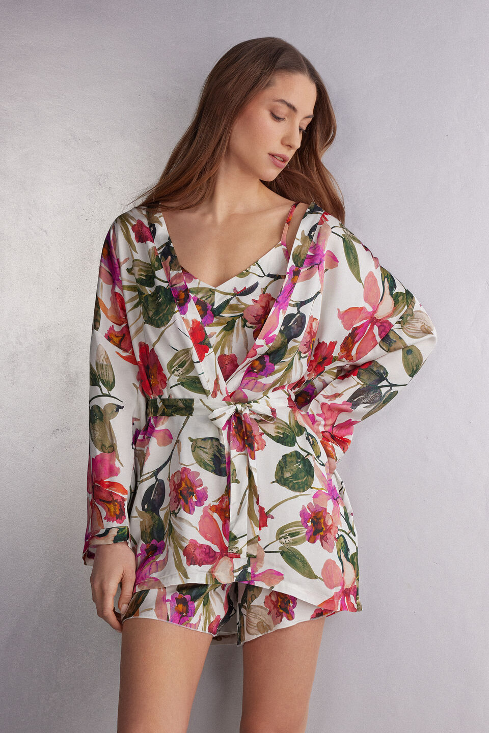 robe em viscose imaginary journey - branco