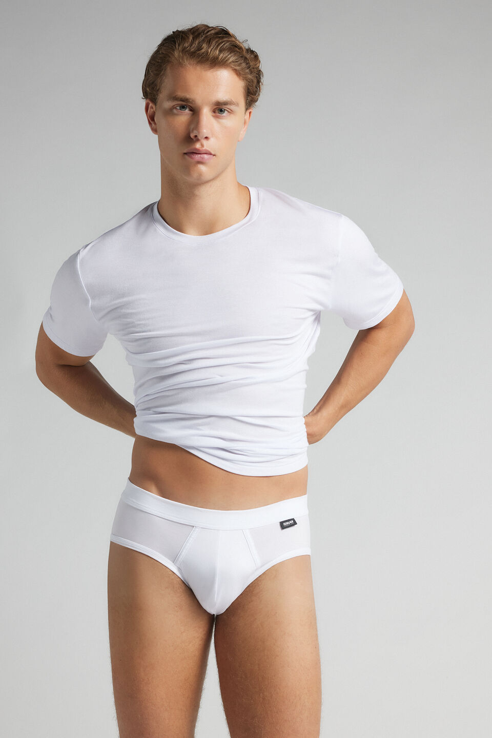 cueca slip em algodão premium - branco