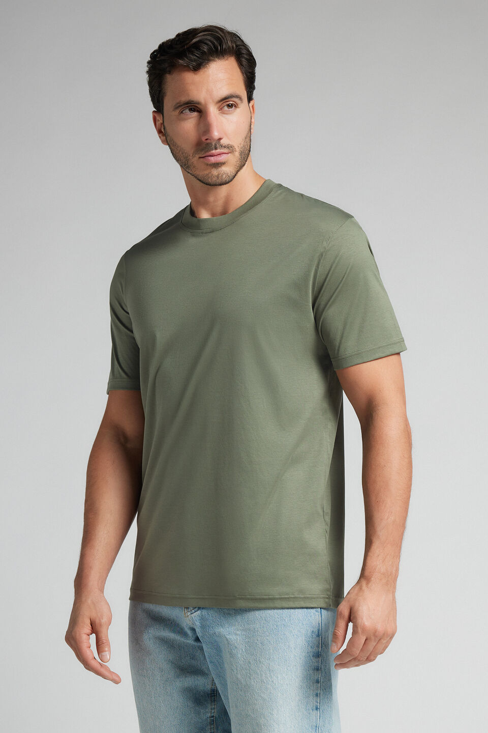 camiseta de manga curta em algodão premium superlight - verde