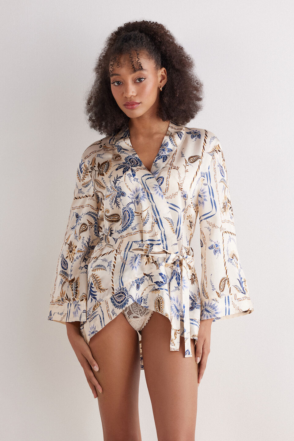 robe em seda italian riviera - bege