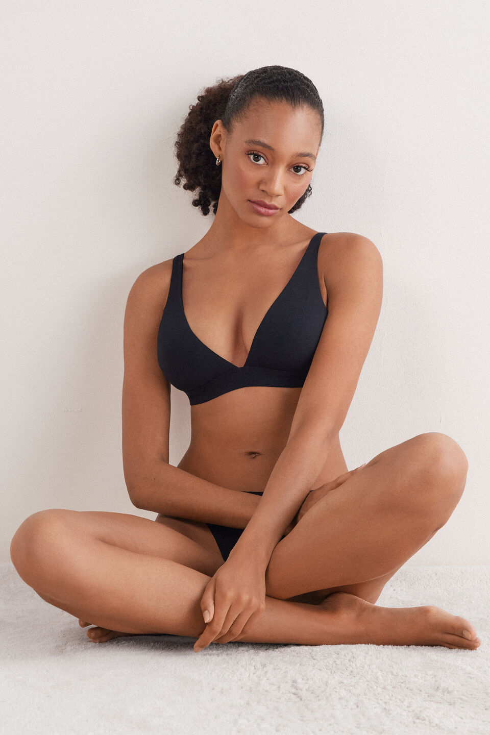 sutiã triângulo marica em algodão ultralight - preto
