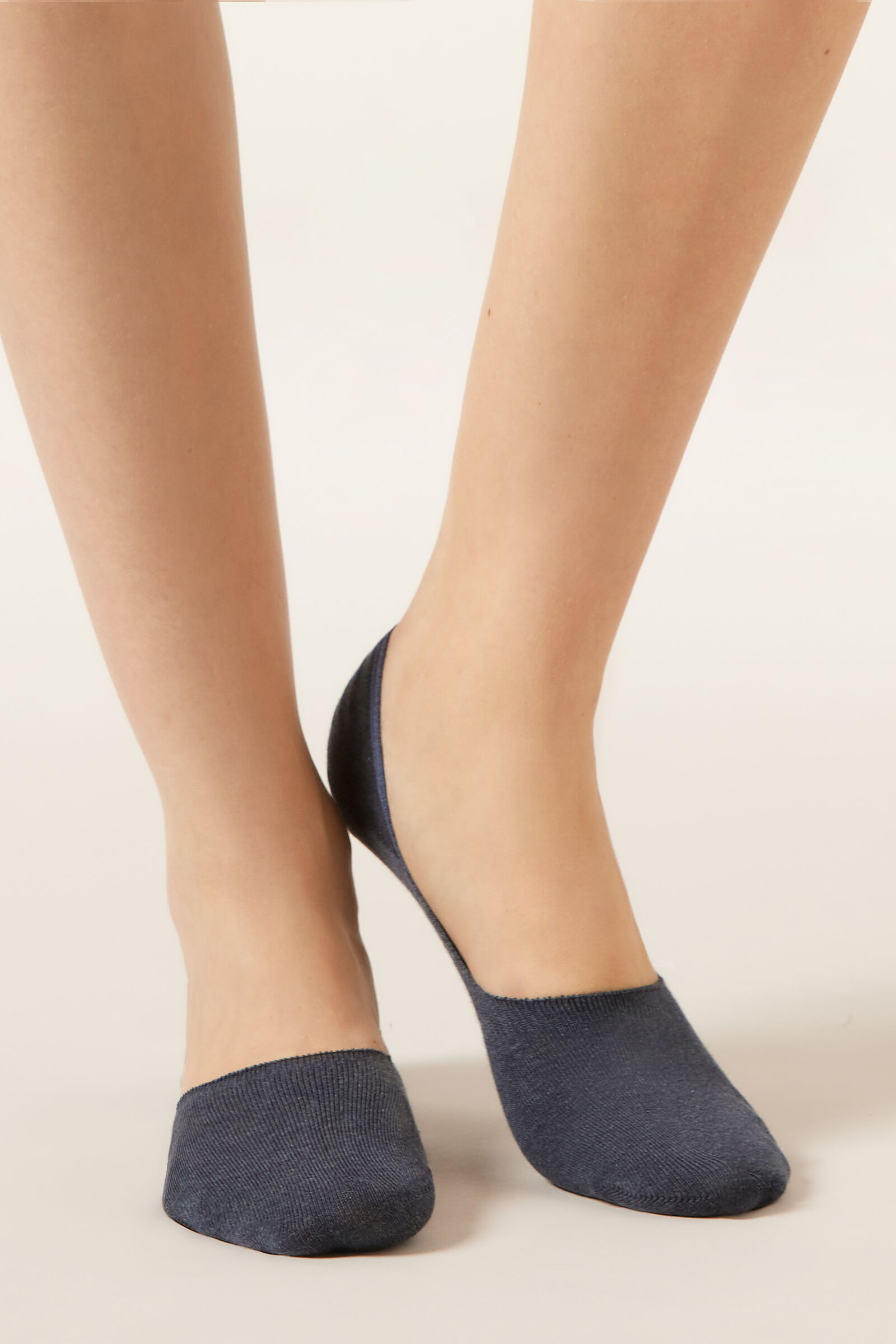 meia invisível em algodão - azul