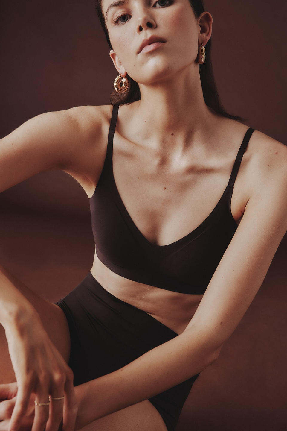 sutiã eri em microfibra - marrom