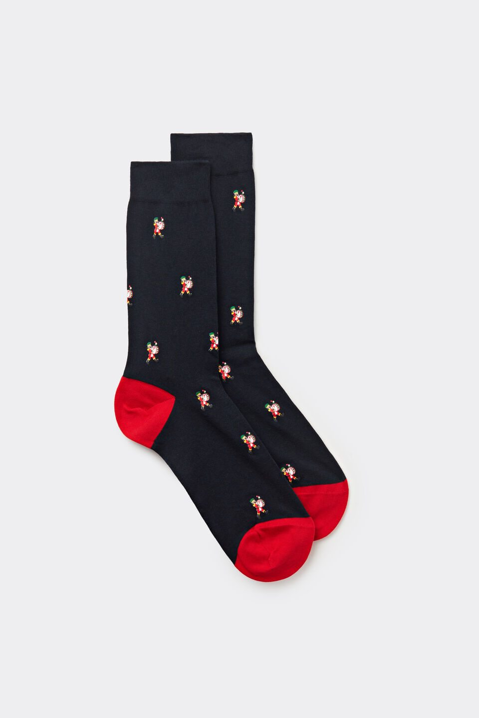 meias curtas algodão macio com estampa - azul