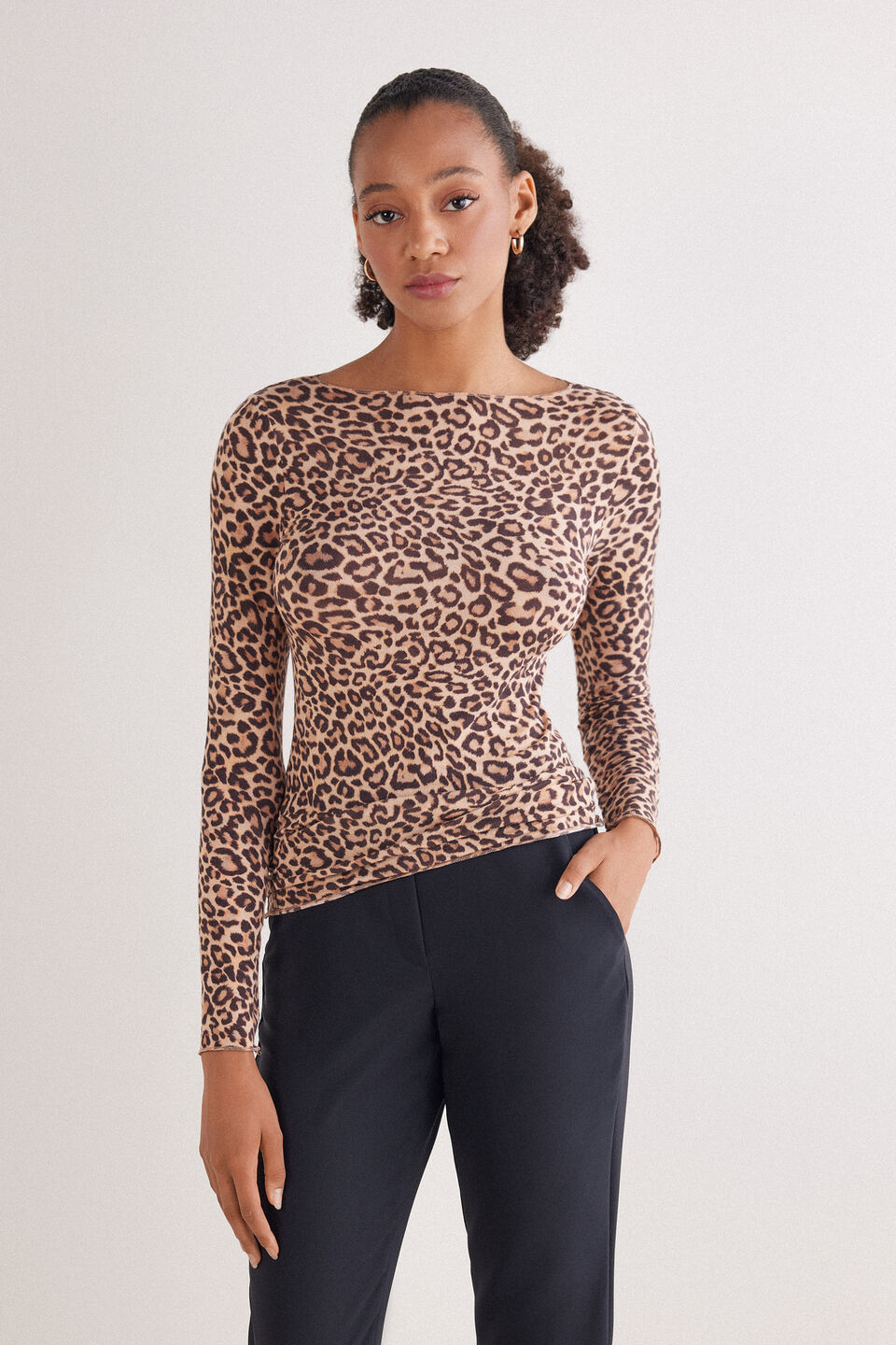blusa em modal ultralight com cashmere pretty savage - marrom
