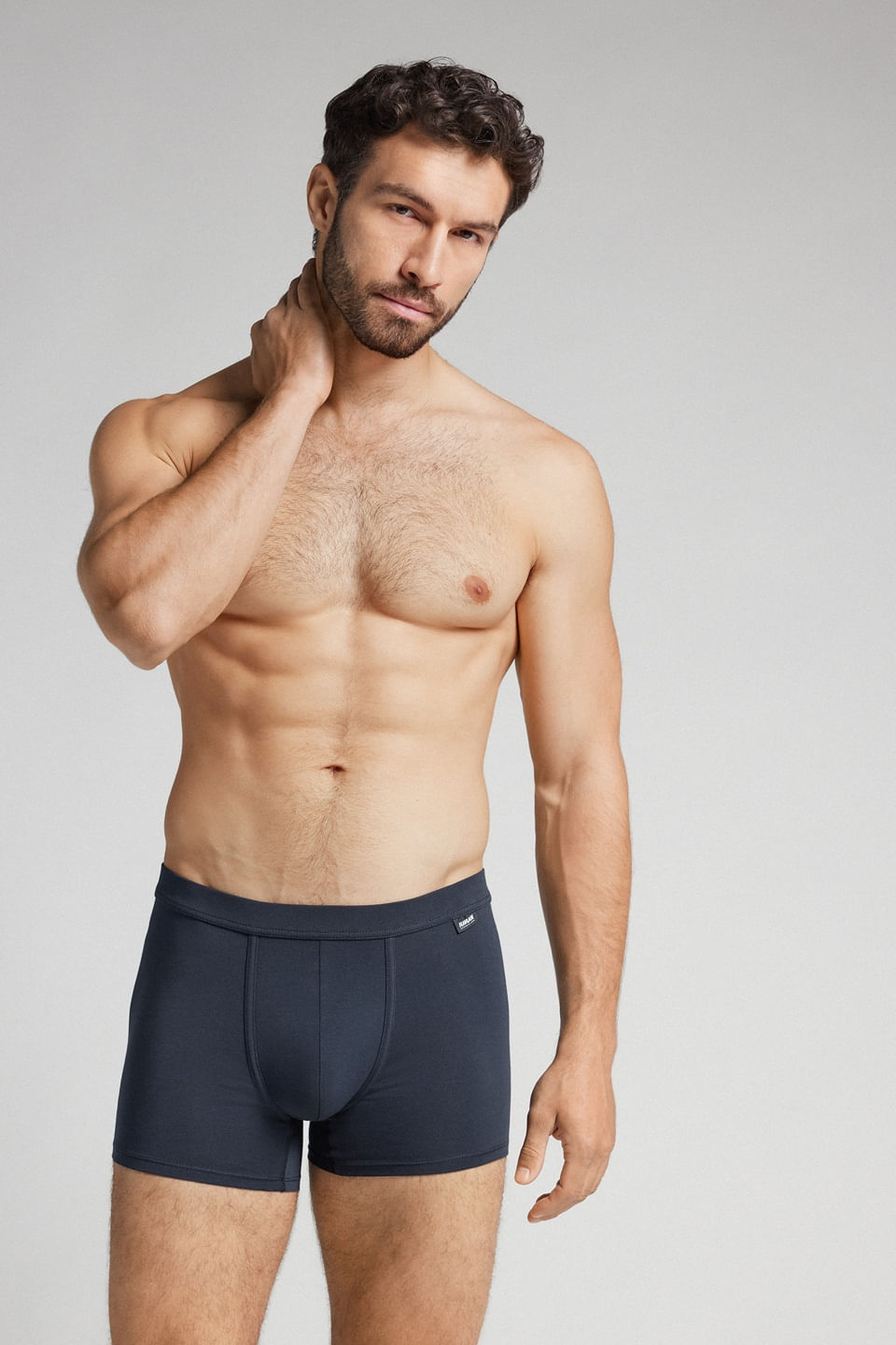 cueca boxer "a indestrutível" em algodão supima - azul