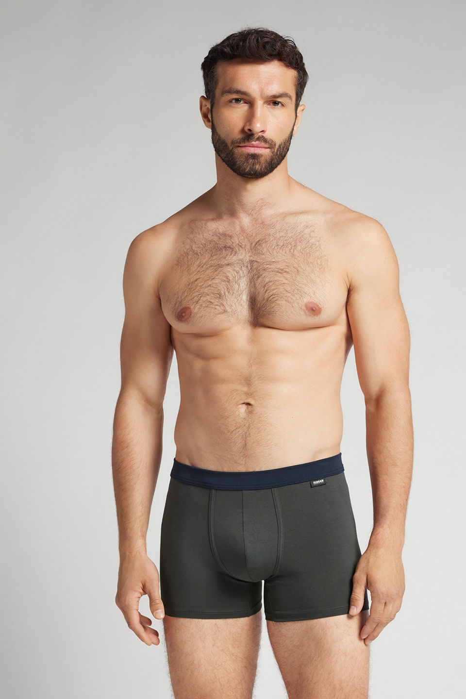 cueca boxer "a indestrutível" em algodão supima - cinza