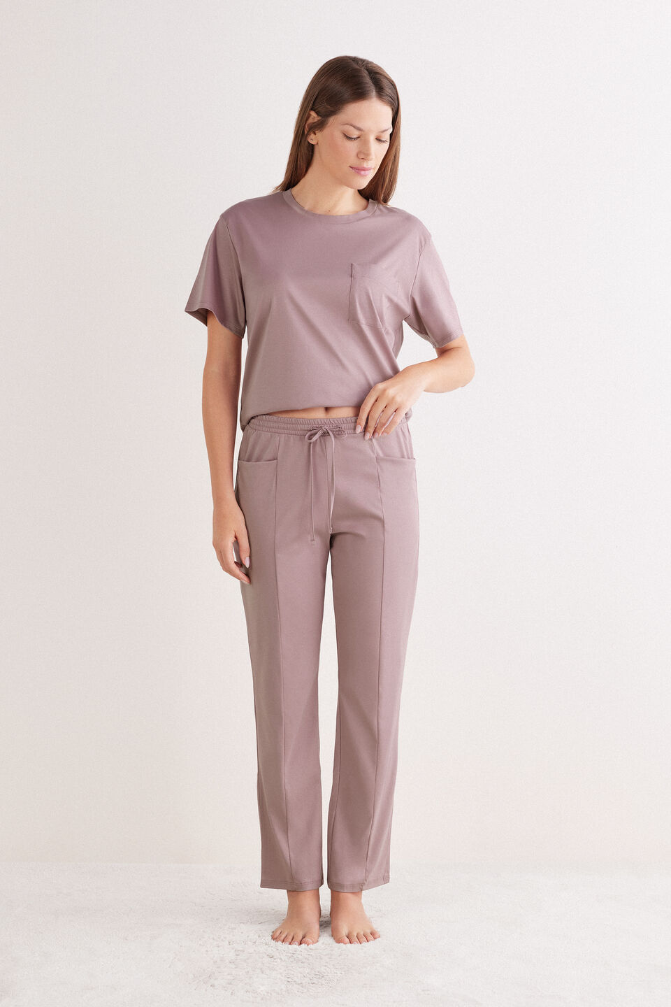 calça em algodão elevated cotton - roxo