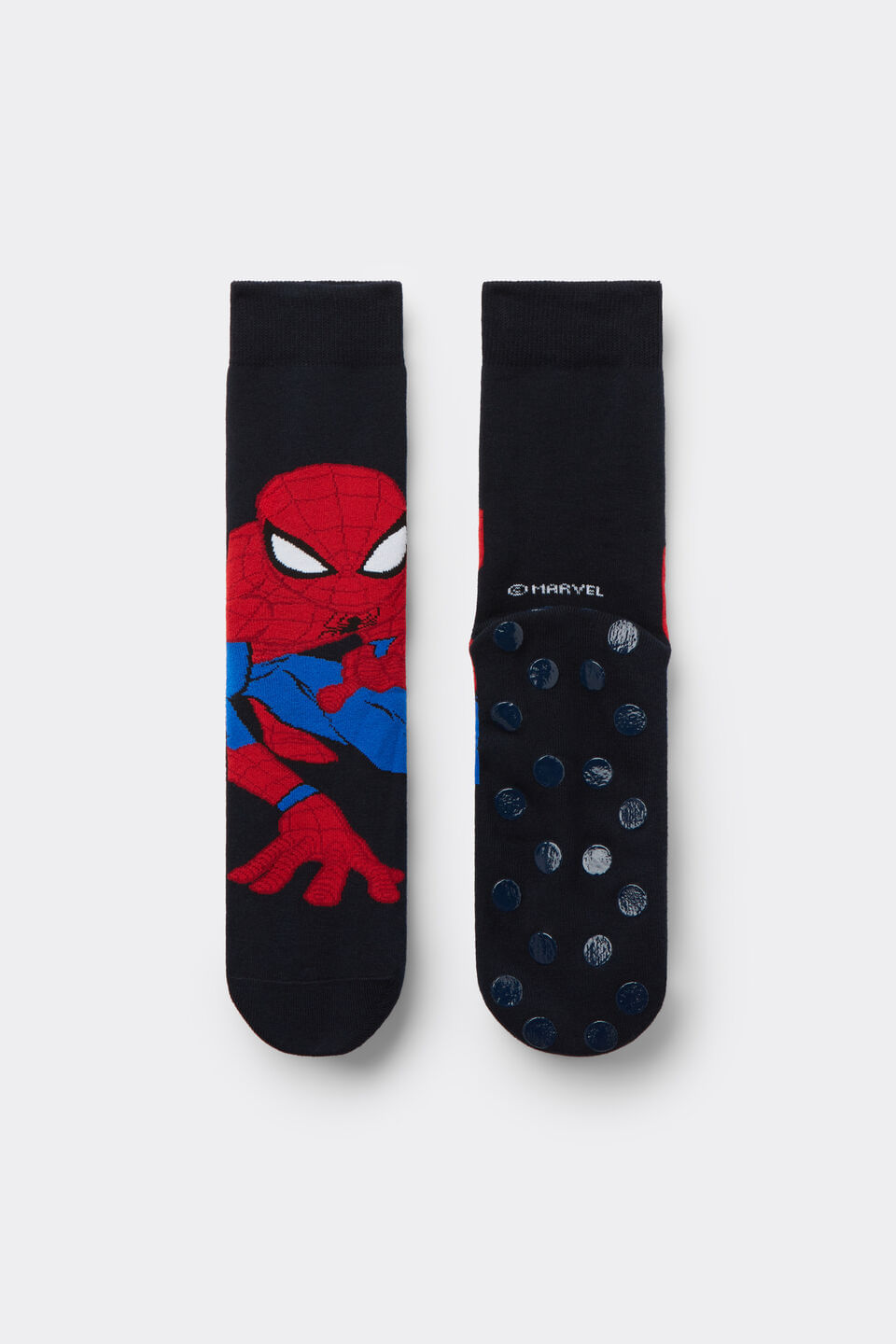 meia antiderrapante marvel homem-aranha - azul
