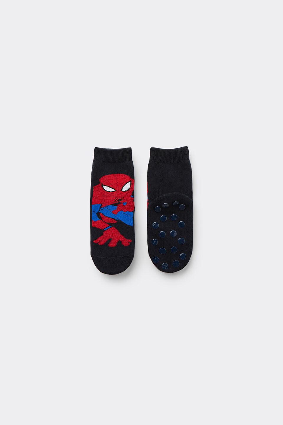 meia antiderrapante infantil marvel homem-aranha - azul
