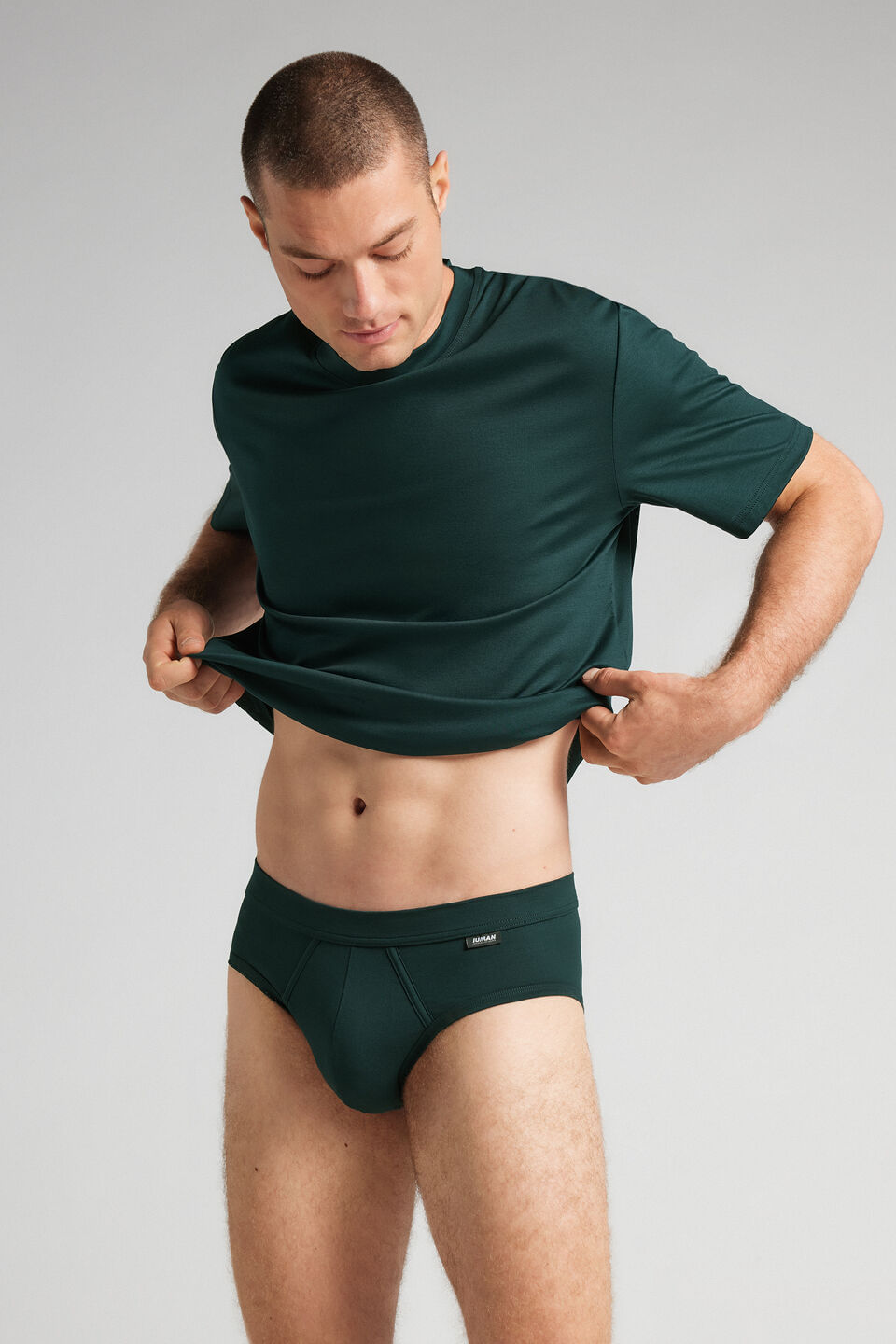 cueca slip em algodão premium - verde