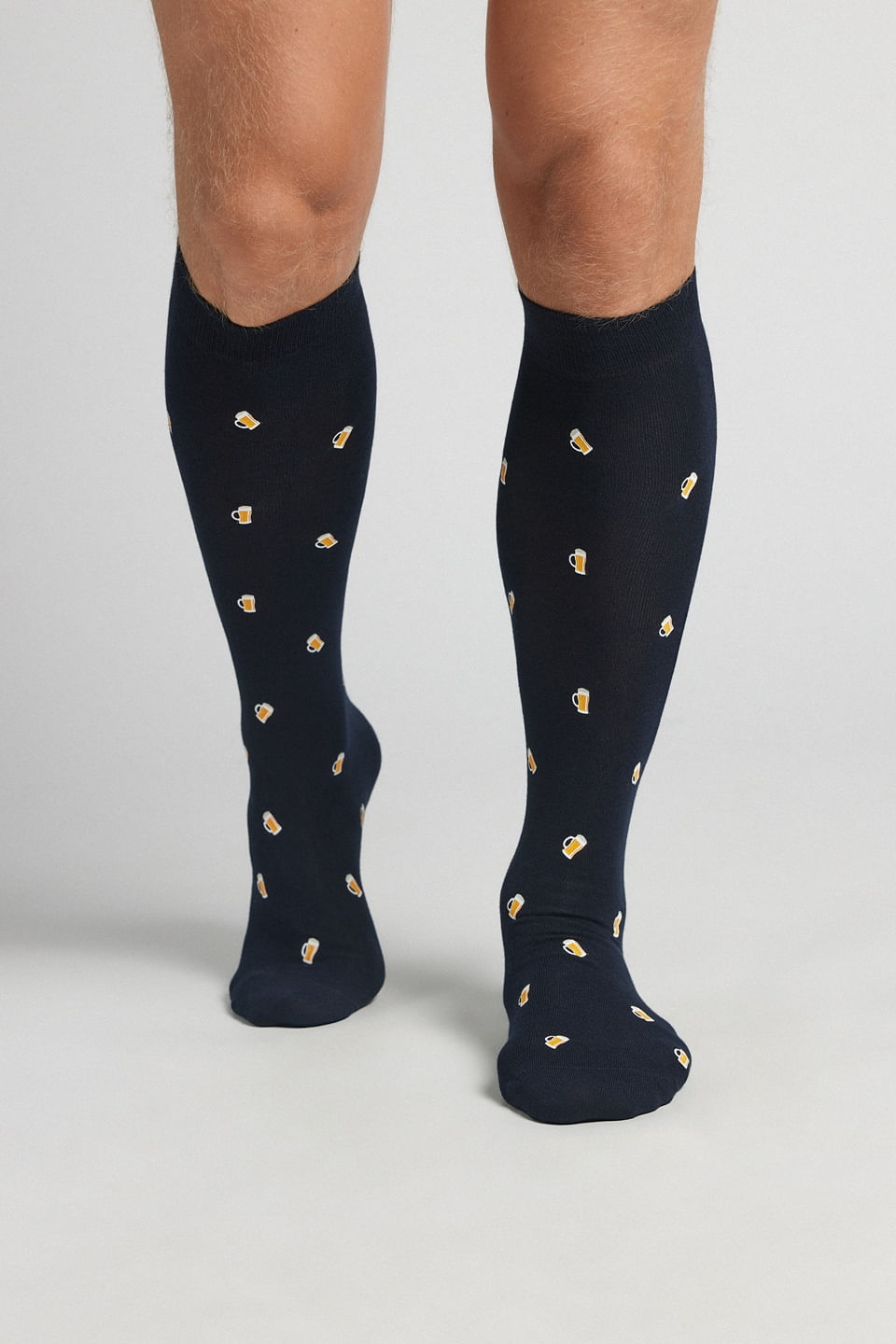 meias altas em algodão soft - azul