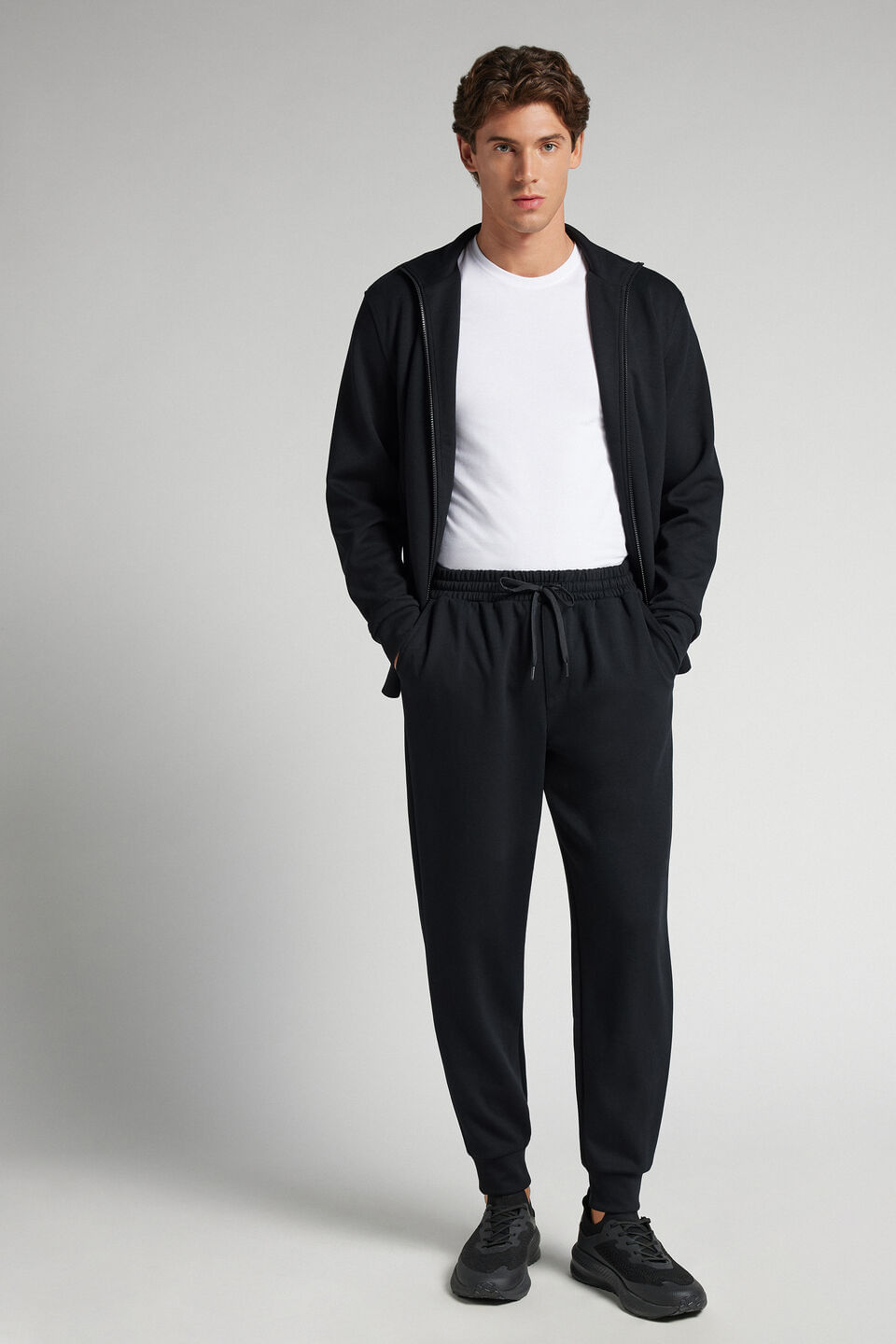 calça técnica efeito soft touch - azul