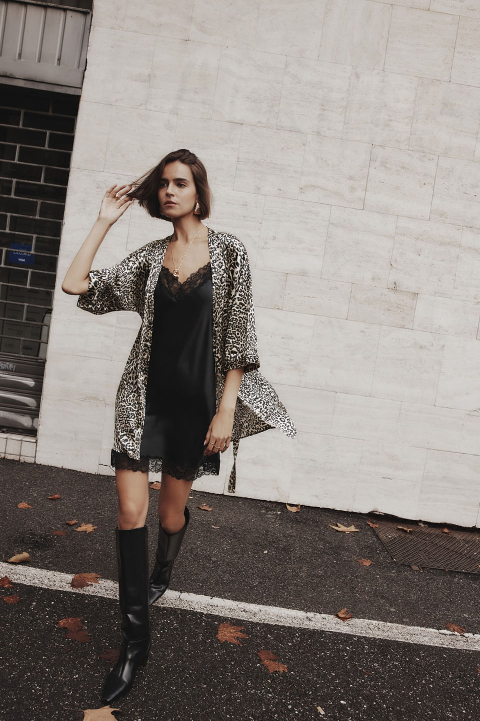 robe em seda a moment of glamour - marrom