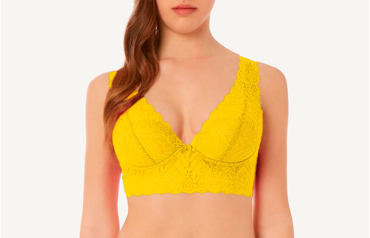 sutiã eleonora com aro em renda - amarelo