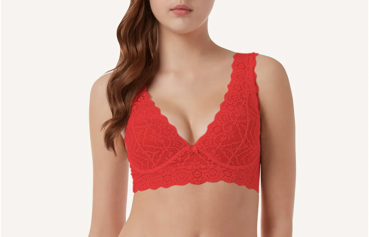 sutiã eleonora com aro em renda - vermelho