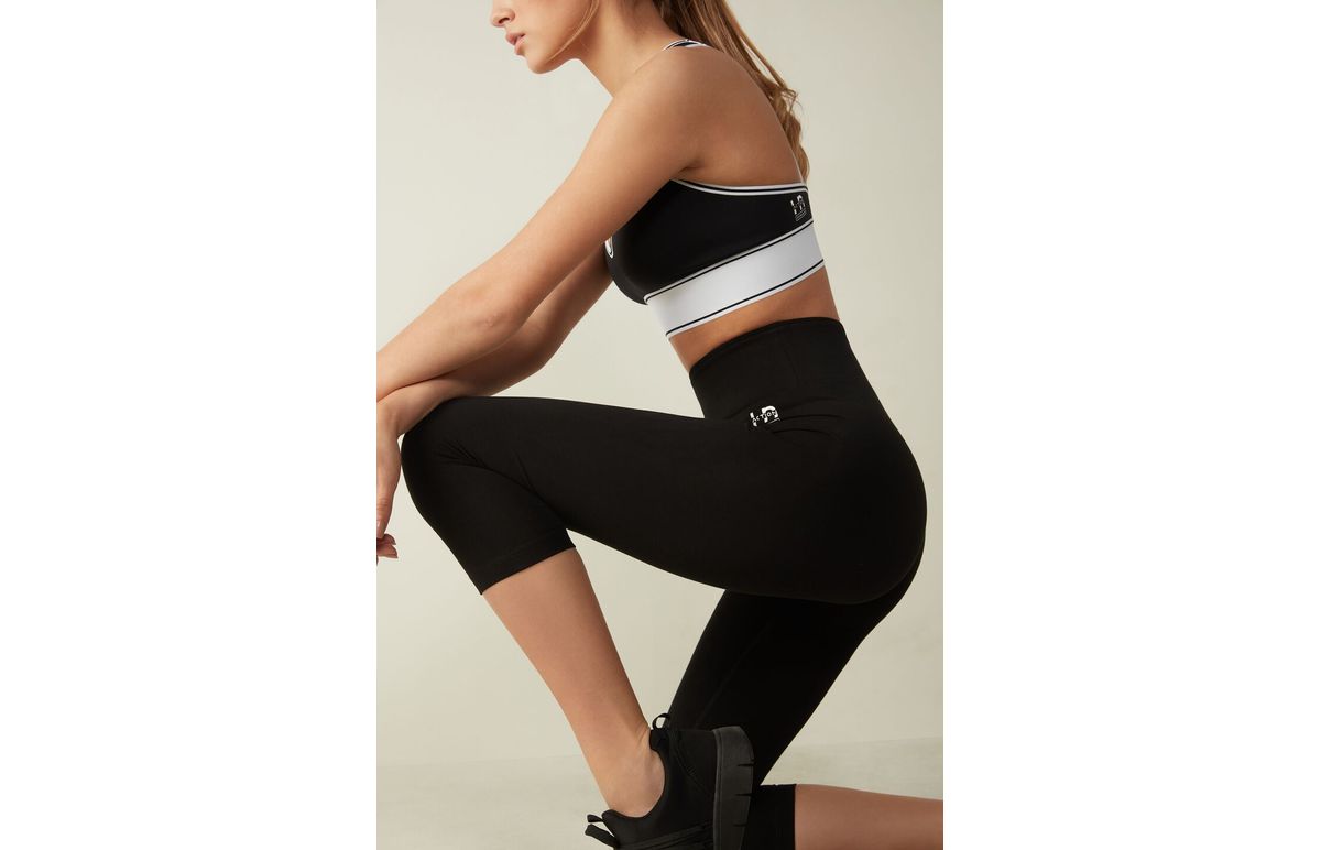 Calça Legging Capri In Action Em Algodão Orgânico – Preto