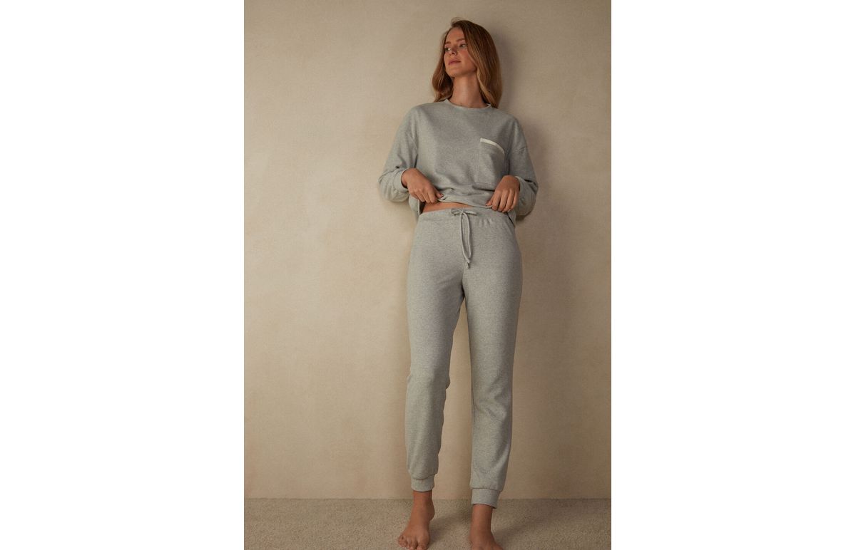 Calça Com Elástico Warm Cuddles – Cinza