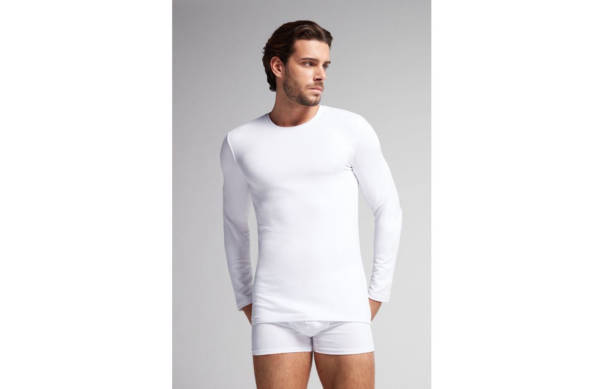 Camiseta De Manga Comprida De Modal Cashmere – Branco
