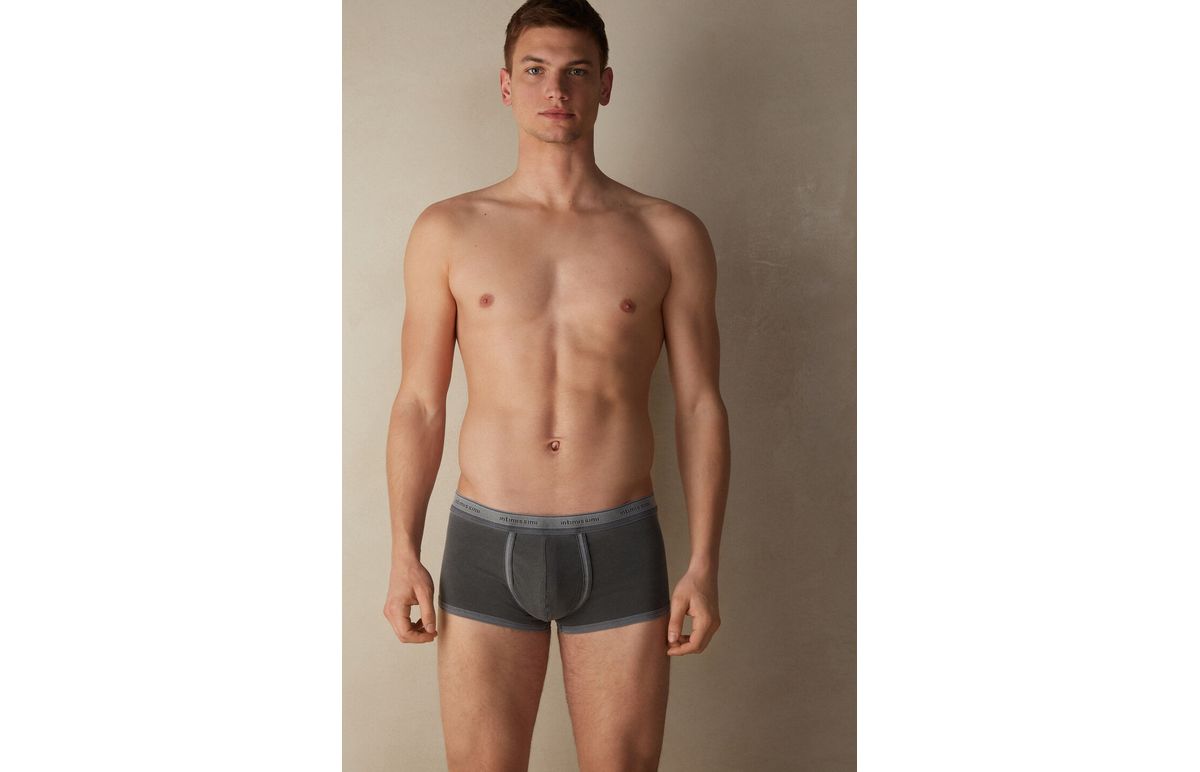 Cueca Boxer Tingida Em Algodão Supima Elástico – Preto